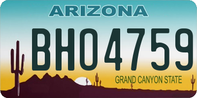 AZ license plate BHO4759