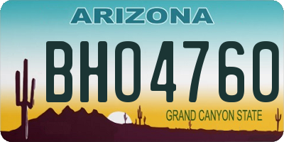 AZ license plate BHO4760