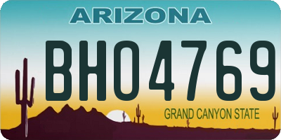 AZ license plate BHO4769