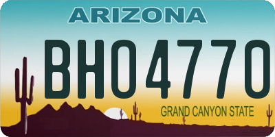 AZ license plate BHO4770