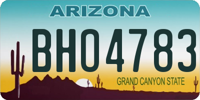 AZ license plate BHO4783