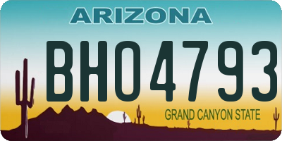 AZ license plate BHO4793