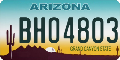 AZ license plate BHO4803