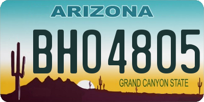 AZ license plate BHO4805