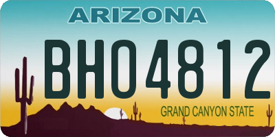 AZ license plate BHO4812