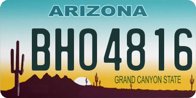 AZ license plate BHO4816