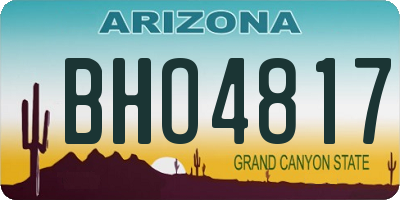AZ license plate BHO4817