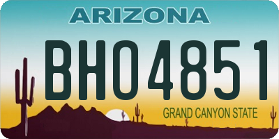 AZ license plate BHO4851