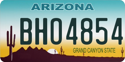 AZ license plate BHO4854