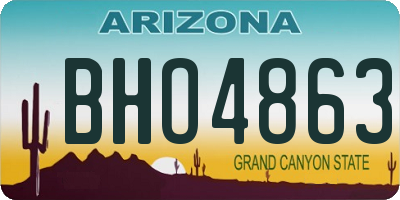 AZ license plate BHO4863
