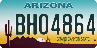 AZ license plate BHO4864