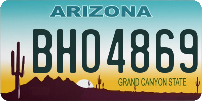 AZ license plate BHO4869