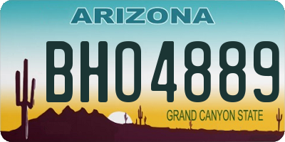 AZ license plate BHO4889
