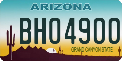 AZ license plate BHO4900