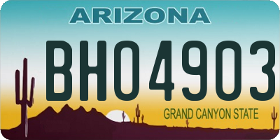AZ license plate BHO4903