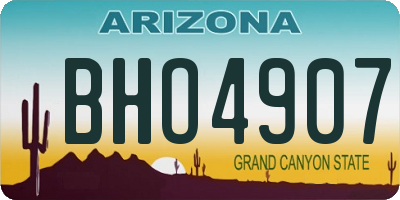 AZ license plate BHO4907