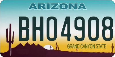 AZ license plate BHO4908