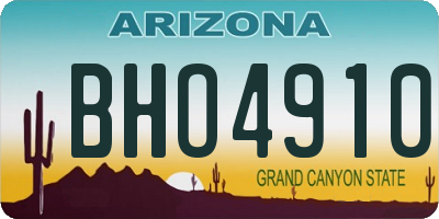 AZ license plate BHO4910