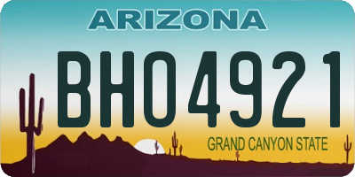 AZ license plate BHO4921
