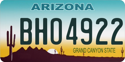 AZ license plate BHO4922