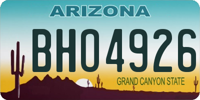 AZ license plate BHO4926