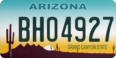 AZ license plate BHO4927