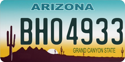 AZ license plate BHO4933