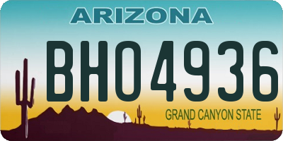 AZ license plate BHO4936