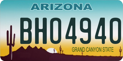 AZ license plate BHO4940