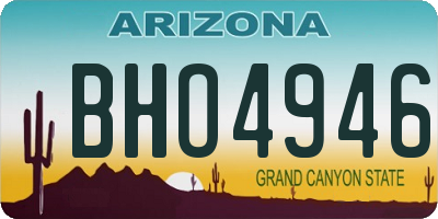 AZ license plate BHO4946