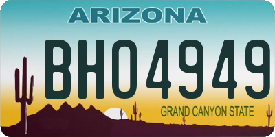 AZ license plate BHO4949