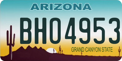 AZ license plate BHO4953