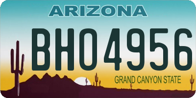 AZ license plate BHO4956