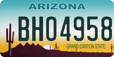 AZ license plate BHO4958