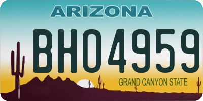 AZ license plate BHO4959