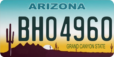 AZ license plate BHO4960