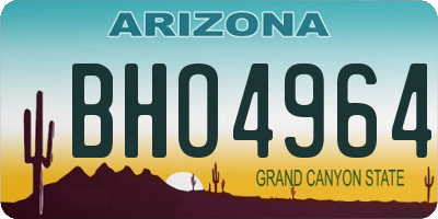 AZ license plate BHO4964