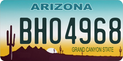 AZ license plate BHO4968