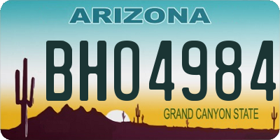 AZ license plate BHO4984