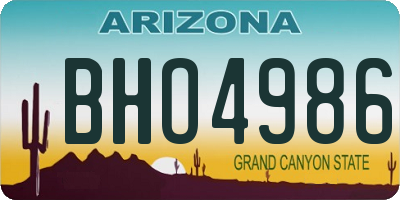 AZ license plate BHO4986