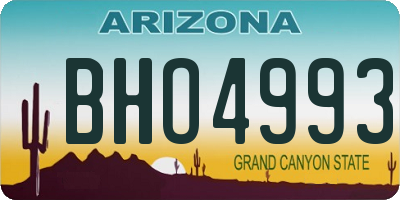 AZ license plate BHO4993