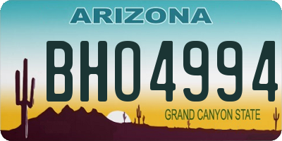 AZ license plate BHO4994