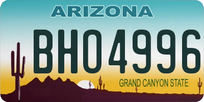 AZ license plate BHO4996