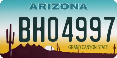 AZ license plate BHO4997