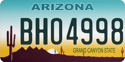 AZ license plate BHO4998