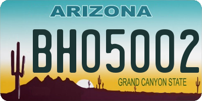 AZ license plate BHO5002