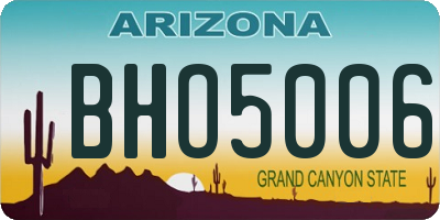 AZ license plate BHO5006
