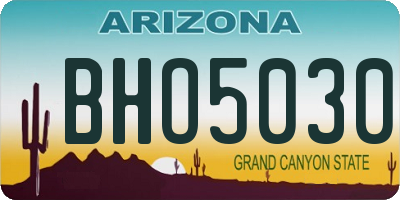 AZ license plate BHO5030