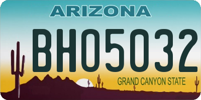 AZ license plate BHO5032