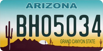 AZ license plate BHO5034